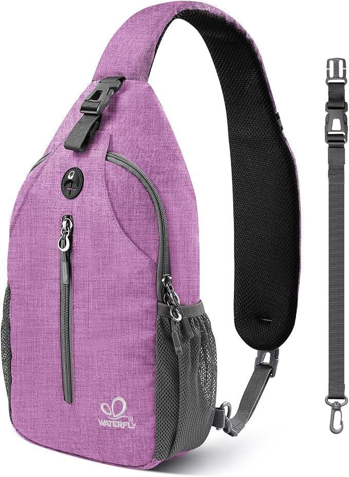WATERFLY Small Hiking Sling Bag: Crossbody Sling Backpack Chest Bag Daypack by Waterfly
