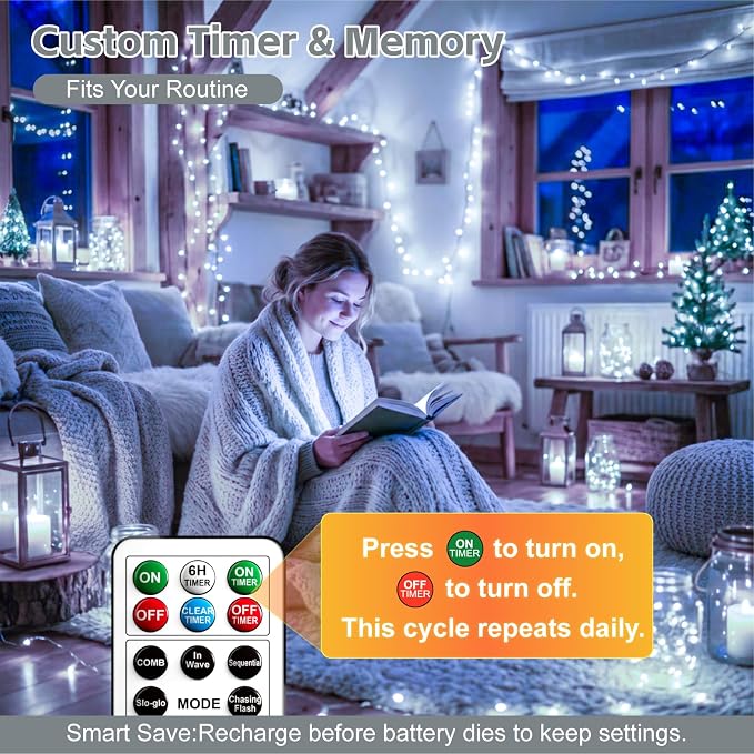 6 Pack Rechargeable Fairy Lights - Image 3