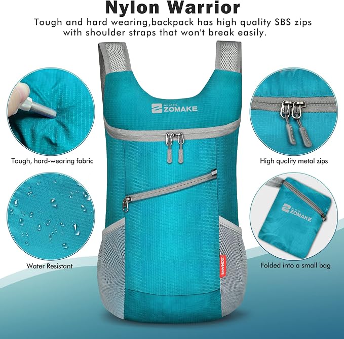 ZOMAKE Lightweight Packable Backpack, Foldable Backpacks Small Daypack Hiking - Image 4