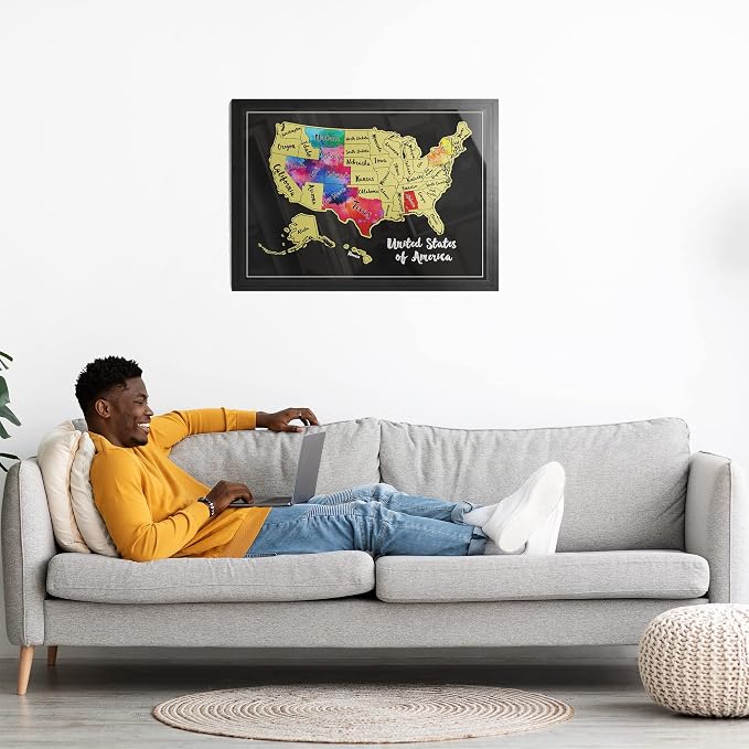 TRAVELISIMO Scratch Off Map of The United States, 12x17 inch Scratch USA - Image 7