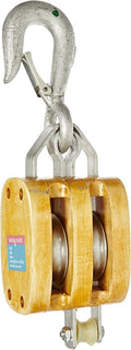 Indusco 16900106 5" Double Wood Manila Rope Block by Indusco