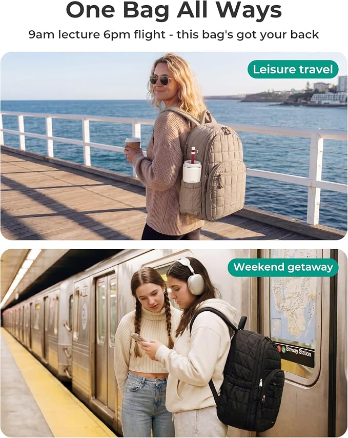 BAGSMART College Laptop Backpack, Travel Backpack - Image 6