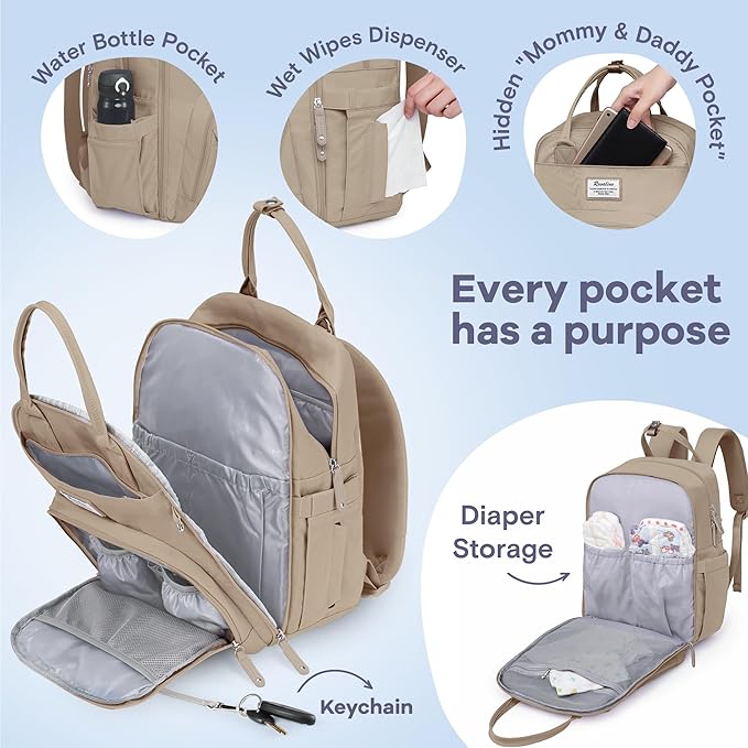 RUVALINO Diaper Bag Backpack-Multifunction Baby Travel Bag - Image 3