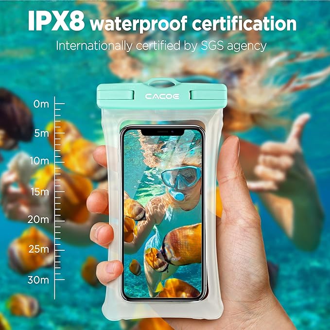 CACOE Floating Universal Waterproof Phone case 2 Pcs-Up to 7.0", Waterproof - Image 6