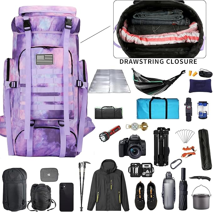 Hiking Backpack for Men 70L/100L Camping Backpack Military Rucksack Molle 3 - Image 3