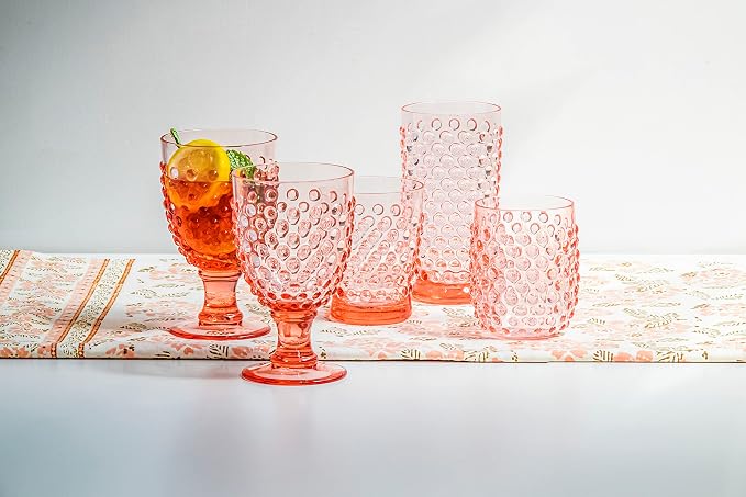 Hobnail Acrylic Wine Glass - Image 3