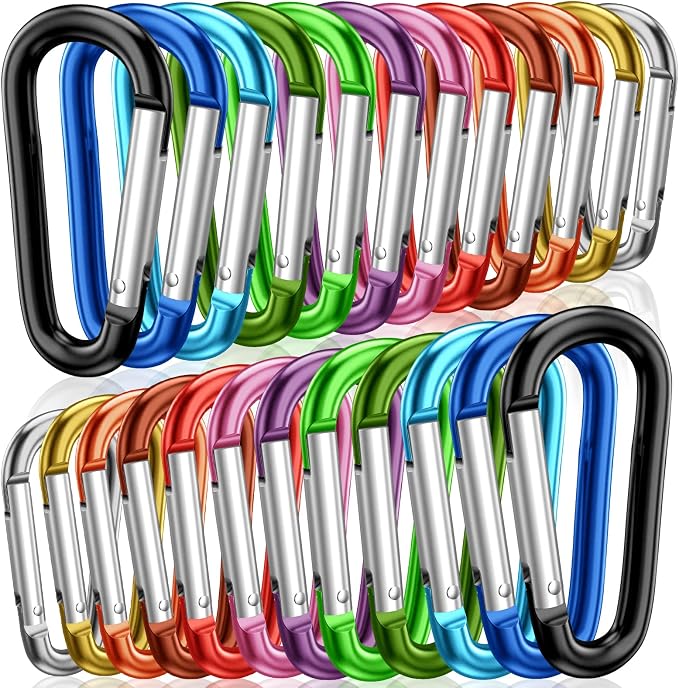 STURME 2" Aluminum D Ring Carabiners Clip D Shape Spring Loaded Gate Small by STURME