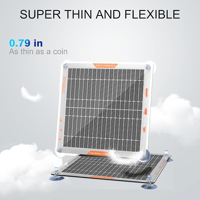 OYMSAE White 5W 12V Solar Car Battery Charger Portable Waterproof Solar Power - Image 7
