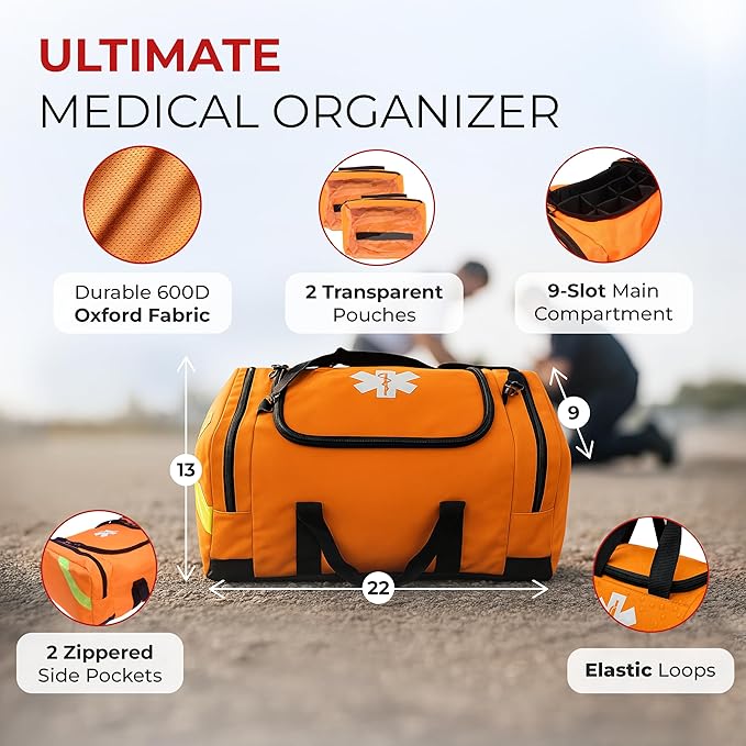 Large EMT Trauma Bag – Fully Stocked First Aid Kit - Image 5