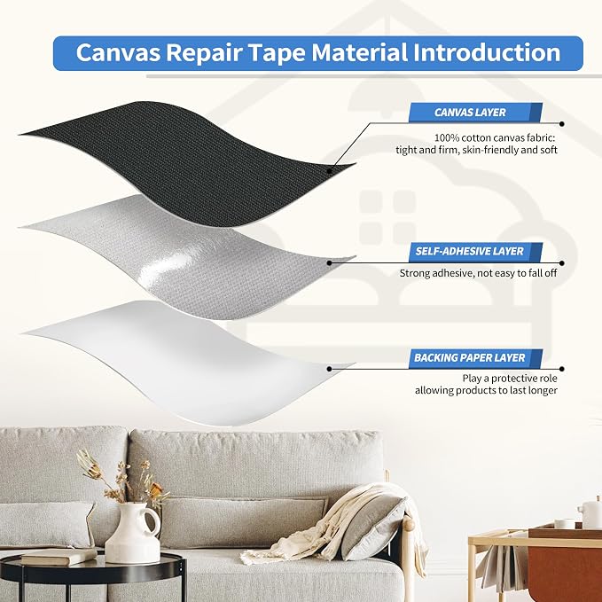 KING MOUNTAIN Canvas Repair Patch 16×60 Inch Self-Adhesive Waterproof Fabric - Image 3
