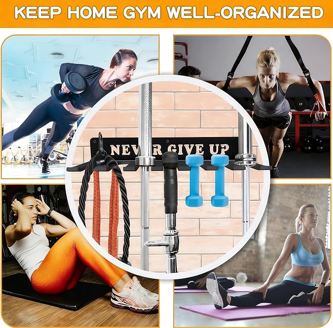 Gym Home Rack 8 Hook Heavy-Duty Wall-mounted Organizer Multi-Purpose Workout - Image 6