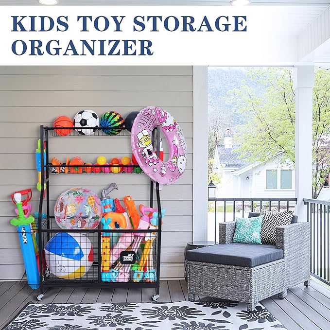 Mythinglogic Sports Equipment Garage Organizer, Garage Ball Storage - Image 3