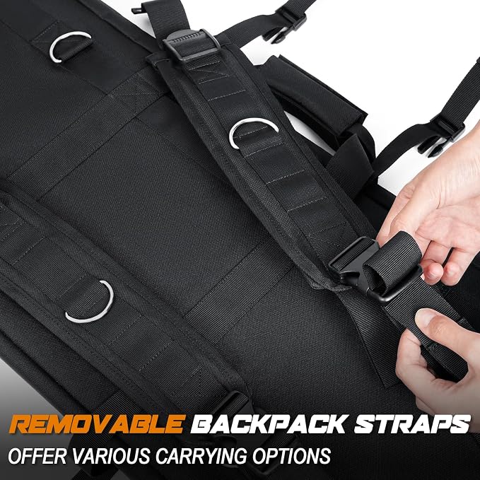 DULCE DOM 36 42 48 Inch Double Rifle Case, Tactical Soft Padded Backpack - Image 5