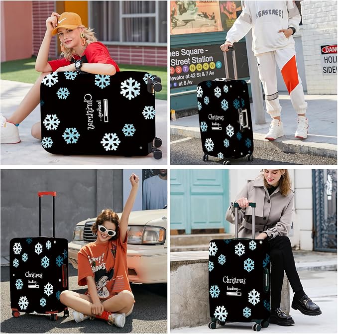 ANNA QUEEN Christmas Loading Luggage Cover, Funny Snowflake Design Suitcase - Image 7