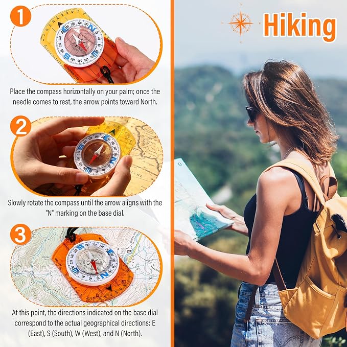 20 Pcs Acrylic Orienteering Compass Hiking Backpacking Survival Reliable - Image 4