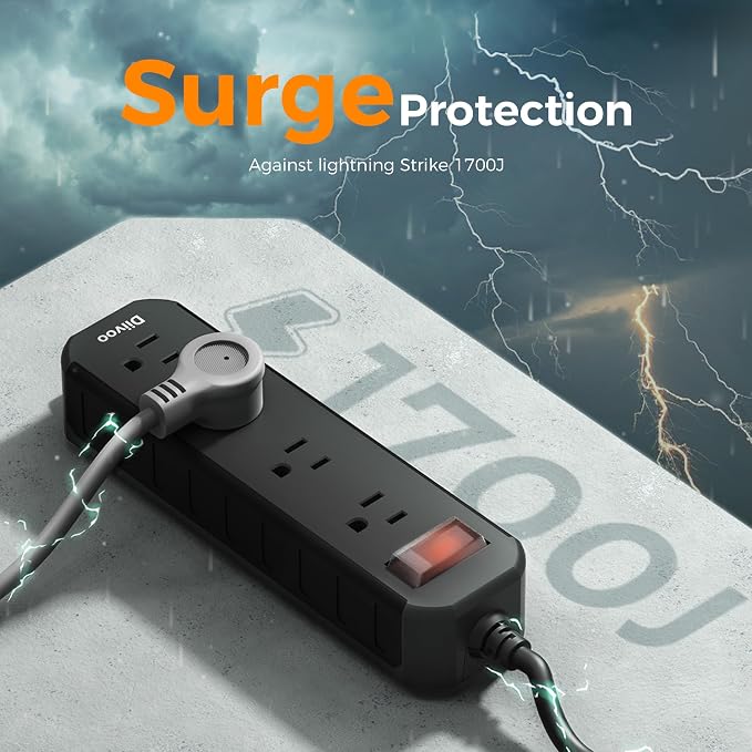 Outdoor Power Strip Weatherproof, 25 FT Extension Cord, Diivoo Waterproof Surge - Image 4