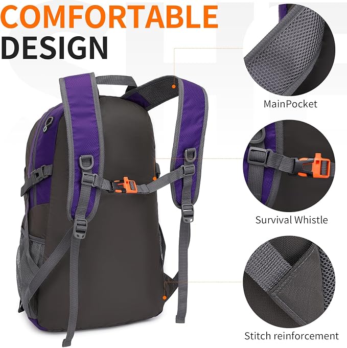 40L Hiking Backpack Lightweight Daypack Waterproof Travel Camping Backpack - Image 4