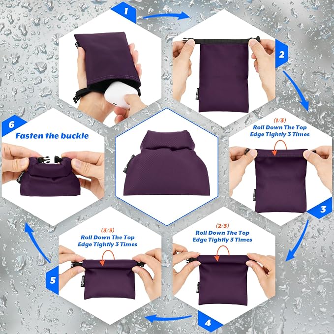 Cosmos 3 Pcs Waterproof Dry Bag, Mini Waterproof Pouch Portable Dry Sacks Small - Image 5
