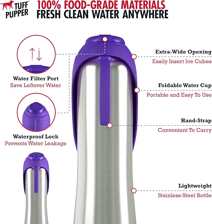 PupFlask Large Dog Water Bottle | 27 or 40 OZ Stainless Steel | Convenient Dog - Image 5