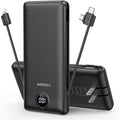 VEGER Portable Charger with Built-in AC Plug and Cables, All in One 10000mAh by VEGER