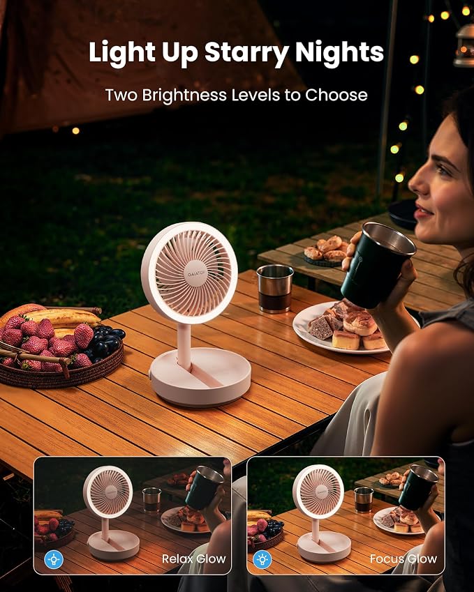 Gaiatop Foldable Small Desk Fan, 6000mAh Battery Powered Portable Fan - Image 4