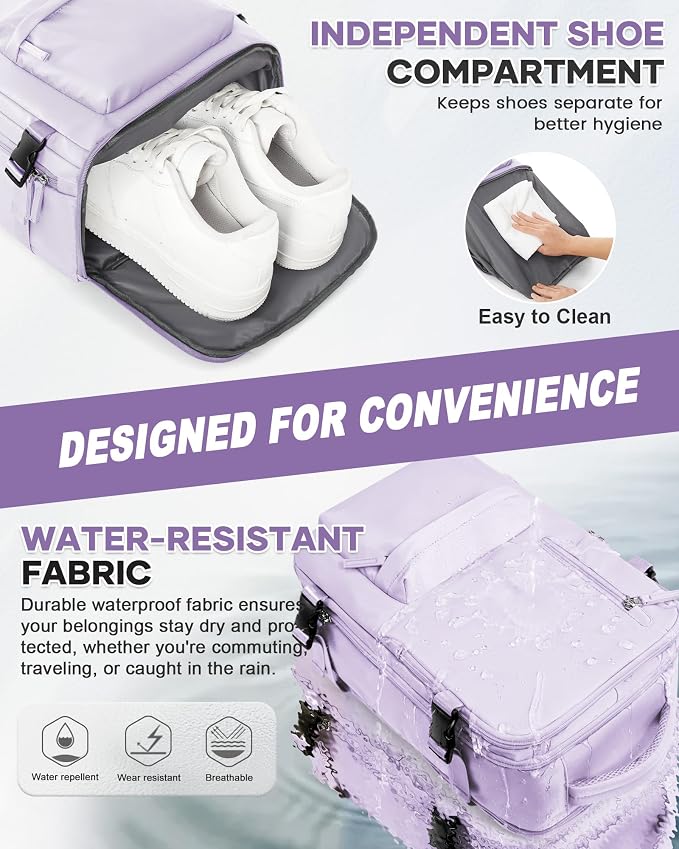 WONHOX Large Travel Backpack Carry on Flight Approved Laptop Work Business - Image 4
