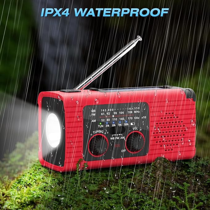 NITIGO Emergency Weather Radio, 4000mAh NOAA Weather Alert Radio Solar Charging - Image 8