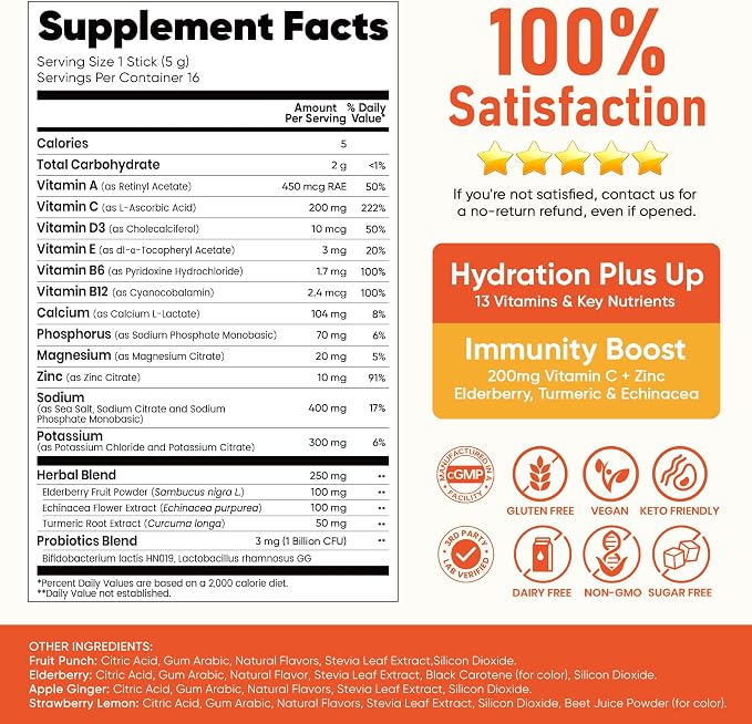 Venture Pal 2-in-1 Hydration + Immune Electrolytes Powder Packets - Image 8