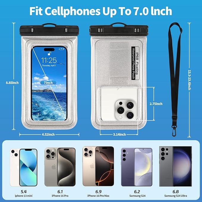 Floating Waterproof Phone Pouch, IPX68 Waterproof Phone Case - Image 3