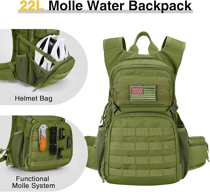 CVLIFE Hydration Backpack with 3L TPU Tactical Water Bladder, 22L Hiking - Image 2