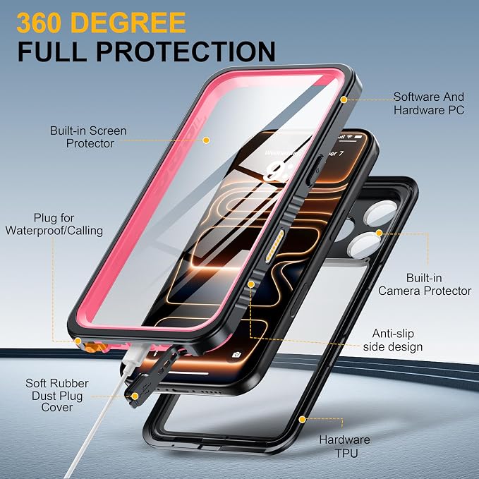 ANTSHARE for iPhone 17 Pro Case, IP68 Waterproof Shockproof Case, - 12 FT - Image 7
