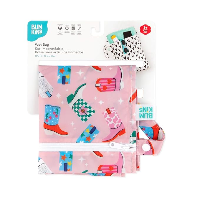 Bumkins Waterproof Wet Bag for Baby, Swim Suit, Cloth Diapers, Pump Parts - Image 6