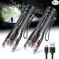WdtPro Rechargeable Flashlights High Lumens, 2 Pack 10H Long Lasting Super by WdtPro