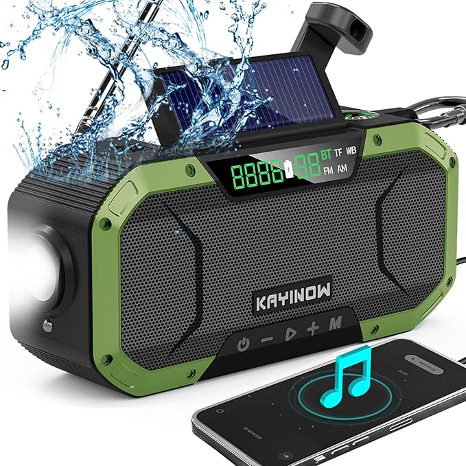 Hand Crank Solar Power Emergency Radio by KAYINOW
