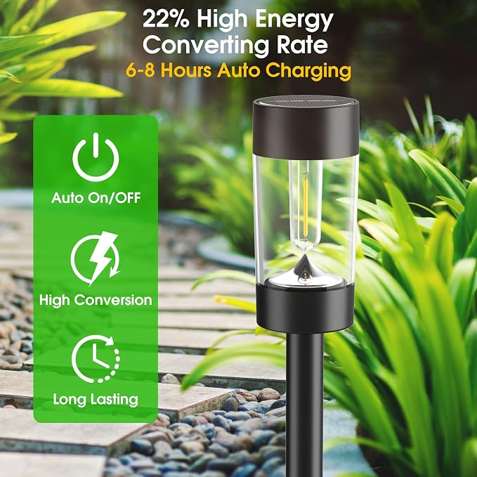 Eyrosa Solar Lights Outdoor, 12 Pack Waterproof Solar Landscape Lighting - Image 2