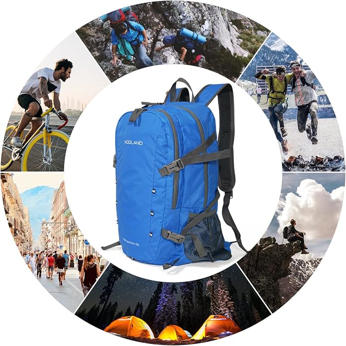 NODLAND Lightweight Backpack, Travel 40L Foldable Water-Resistant Daypack - Image 6