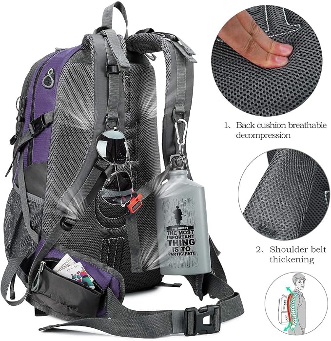 FENGDONG 40L Waterproof Lightweight Hiking, Travel Backpack - Image 4