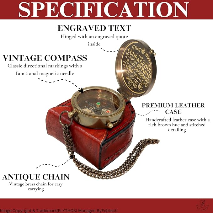 Handmade Brass Antique Compass - Image 2