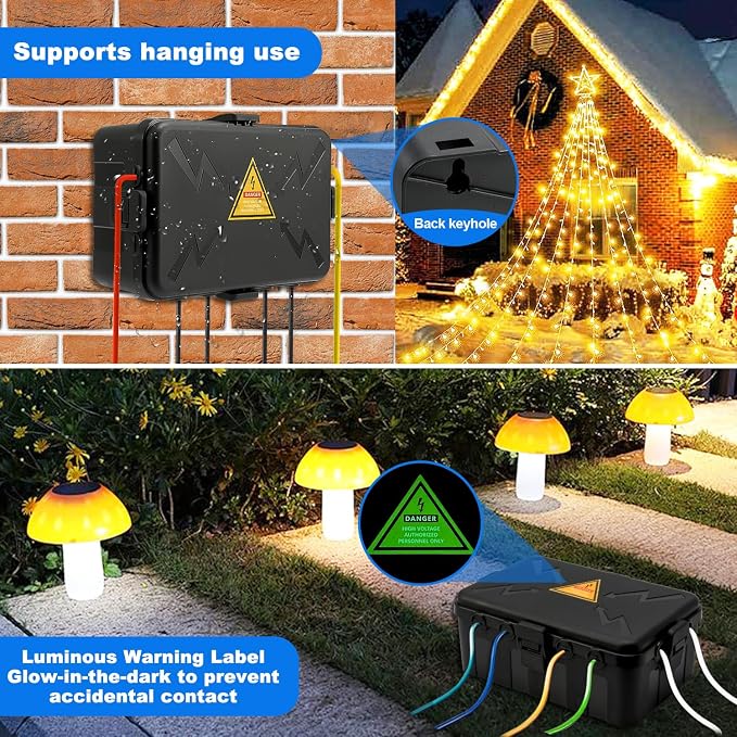 Hrensaw Large Outdoor Electrical Box Waterproof, IP54 Waterproof Outdoor Outlet - Image 6