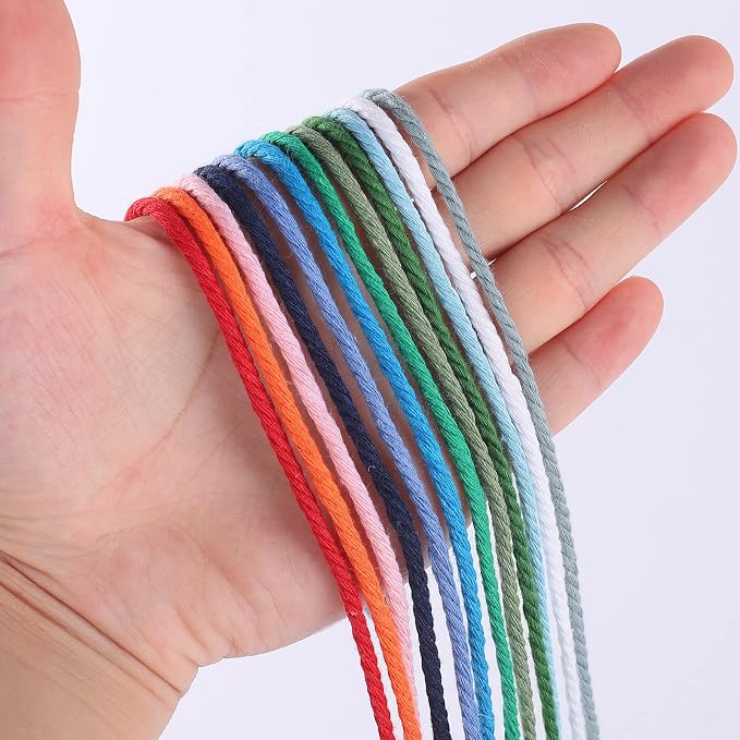 Orange Macrame Cord 3mm x 109 Yards, Colored Cotton Rope - Image 2