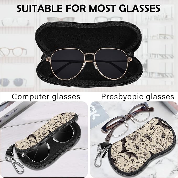 Glasses Case Sunglasses Eyeglass Soft Case Zipper Light Neoprene Pouch - Image 3