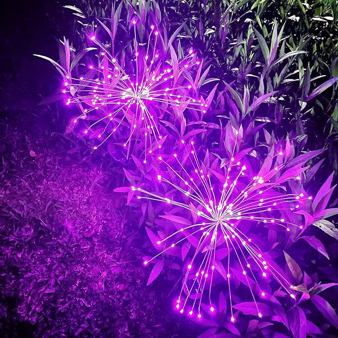 JJGoo Solar Firework Lights, 2 Pack 150 LEDs 2 Lighting Modes Solar Lights - Image 3