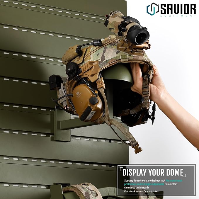 Savior Equipment Wall Rack System Tactical Helmet Attachment Gear Wall Mount - Image 2
