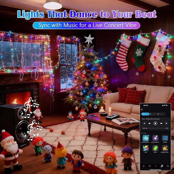 2025 New 88FT 240LED Smart Color Changing Easter String Lights Outdoor App - Image 5