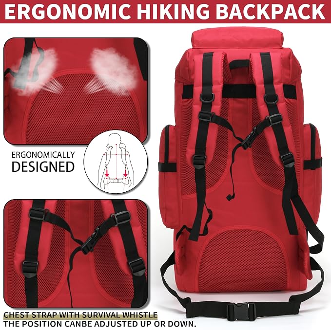 Hiking Backpack for Men 70L/100L Camping Backpack Military Rucksack Molle 3 - Image 5
