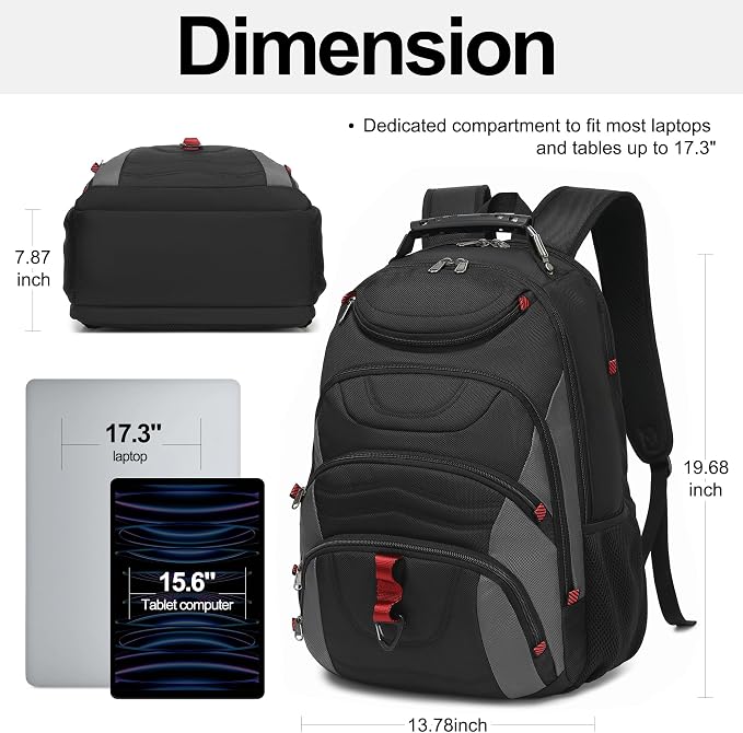 Boavan Laptop Backpack for men, 17.3 inch Laptop Bag - Image 2