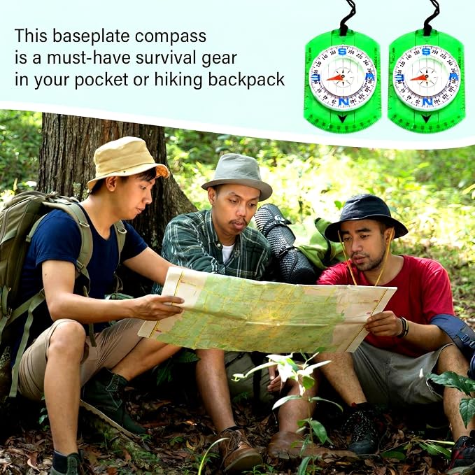 50 Pack Orienteering Compass Bulk Advanced Baseplate Compass Hiking Survival - Image 4
