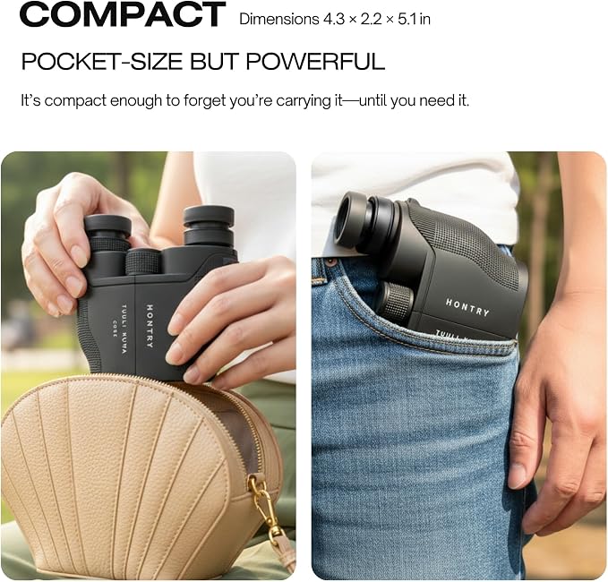 Hontry Binoculars for Adults and Kids, 12x25 Compact Binoculars for Bird - Image 2