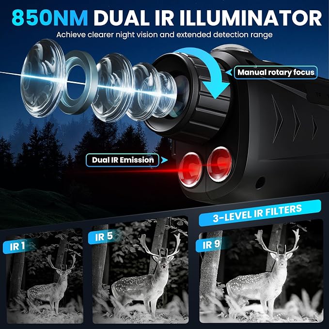 VXF Night Vision Monocular, 4K Night Vision Scope - Image 3