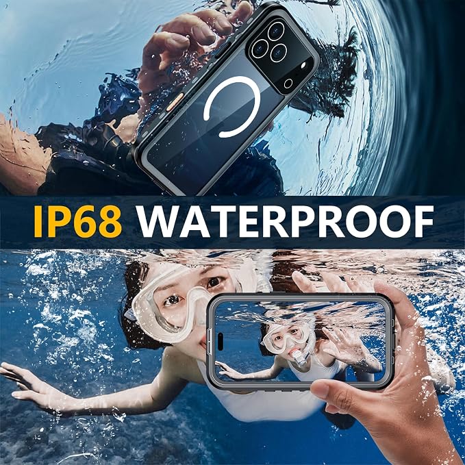 Red2Fire for iPhone 17 Pro Case Waterproof, Phone Case 6.3" Black/Clear - Image 2